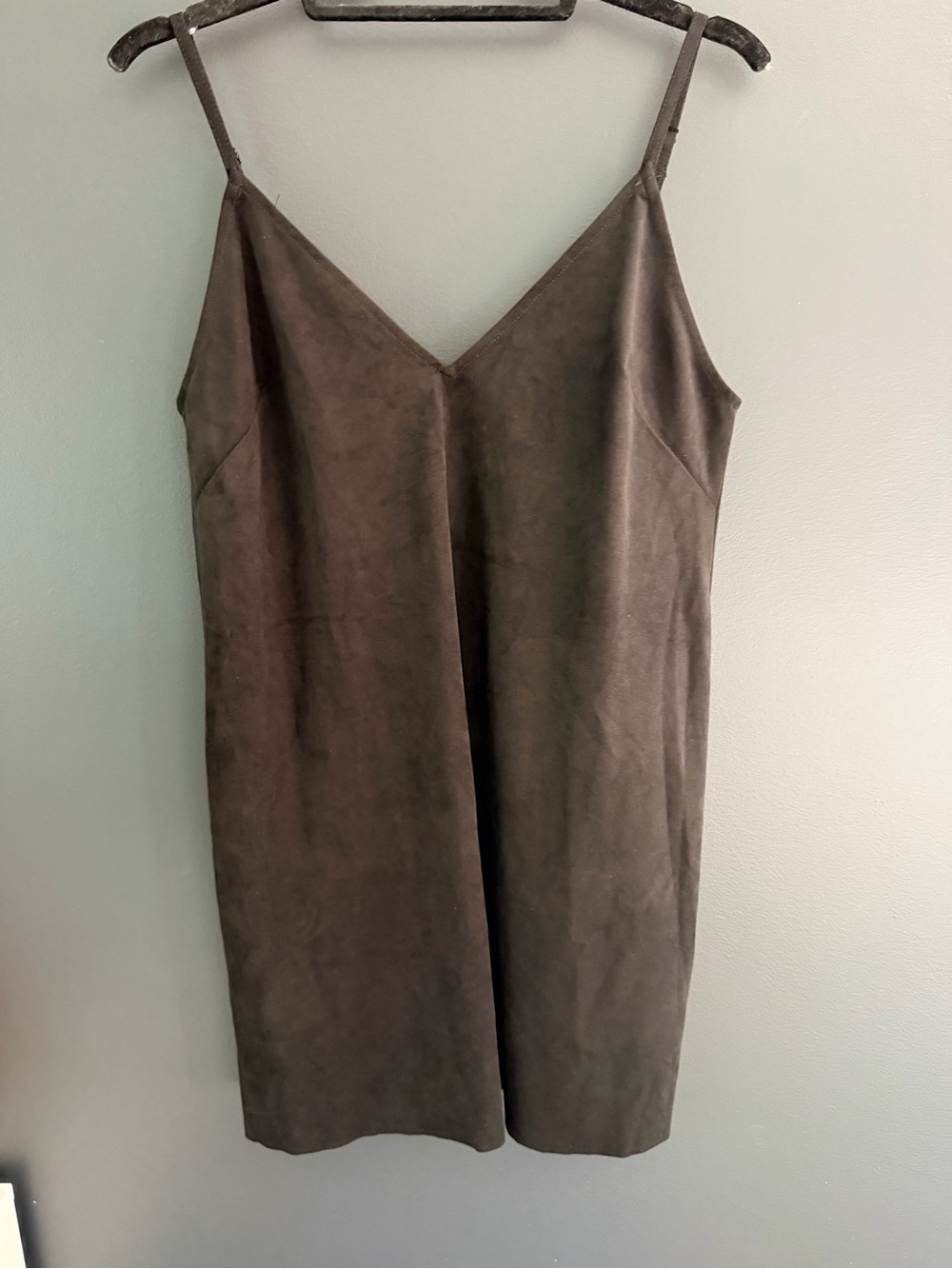 Aritzia Black Suede V-Neck Dress